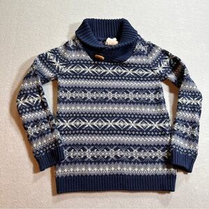 Rorie Whelan Toddler Boys 4T Knit Pullover Sweater‎ Navy Blue Gray 100% Cotton